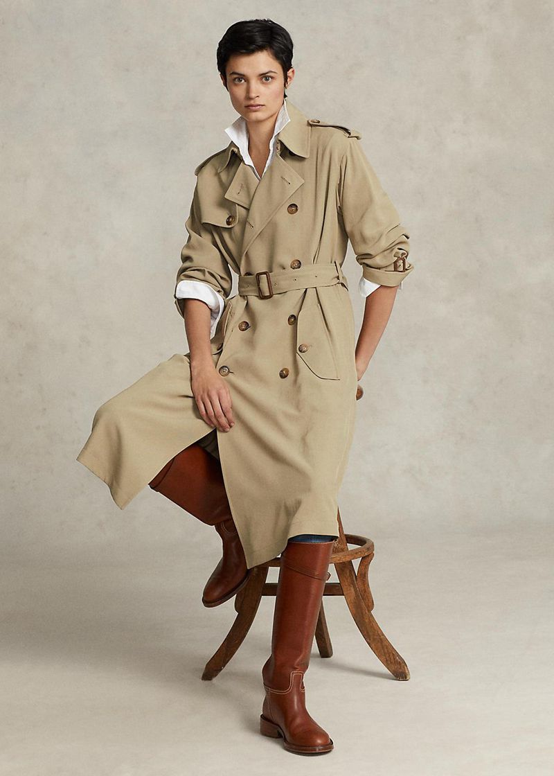 Abrigo Polo Ralph Lauren Mujer Twill Trench Chile Kaki KXHSA-0216